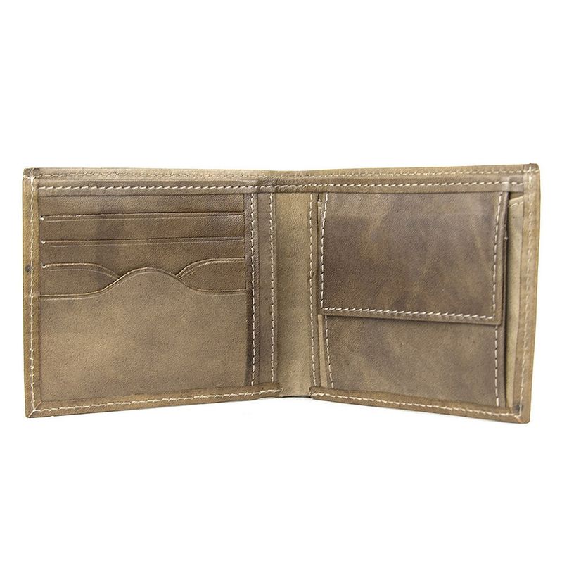 Elegantná peňaženka z pravej kože č.8406 v khaki farbe, ručne natieraná