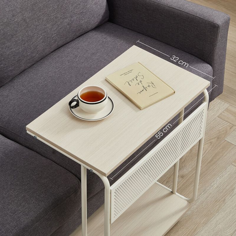 Odkladací stolík, 55x32cm, bielený dub, AKF-E1012 CRM