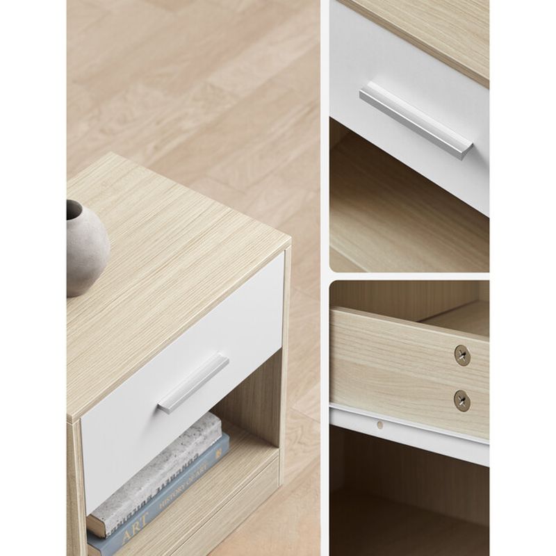 Nočný stolík, 2ks, 39cm, bielený dub, ANT-E1081 BUK