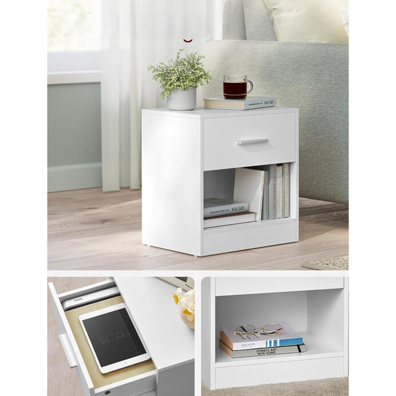 Nočný stolík, 2ks, 39cm, biely, ANT-E1081 WT