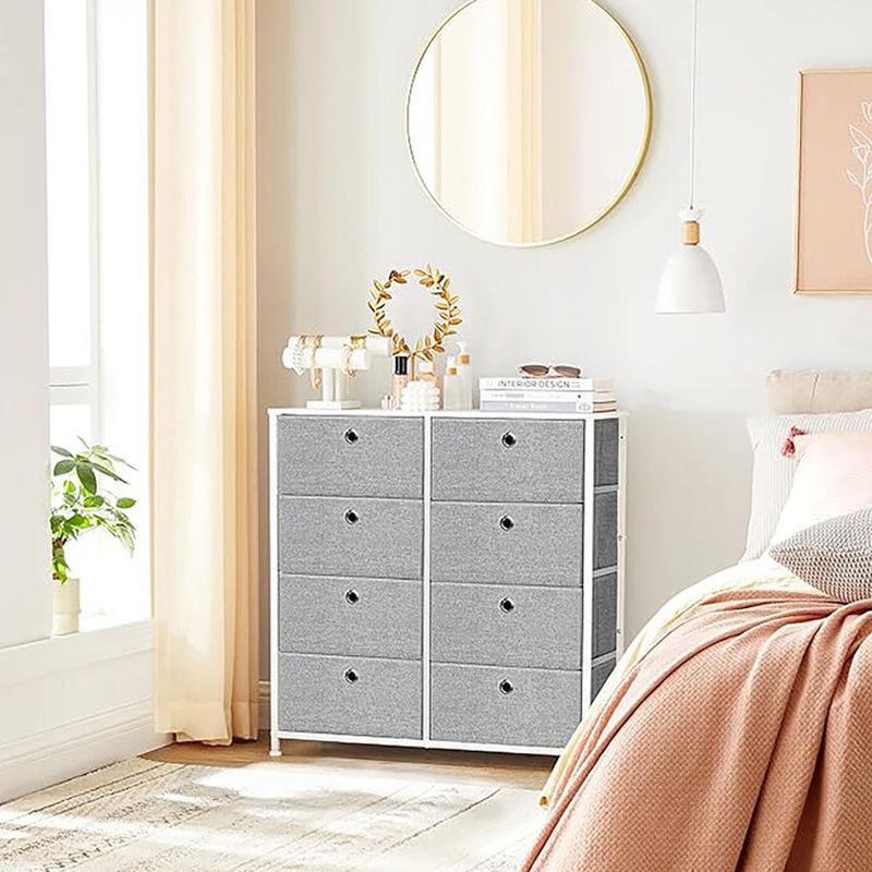 Komoda, 80cm, kov, sivá, AUK-E1024 GREY