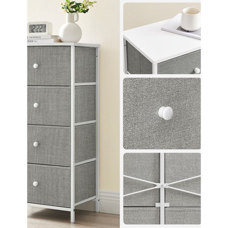 Komoda, 45cm, kov, sivá, AUK-E1031 GREY