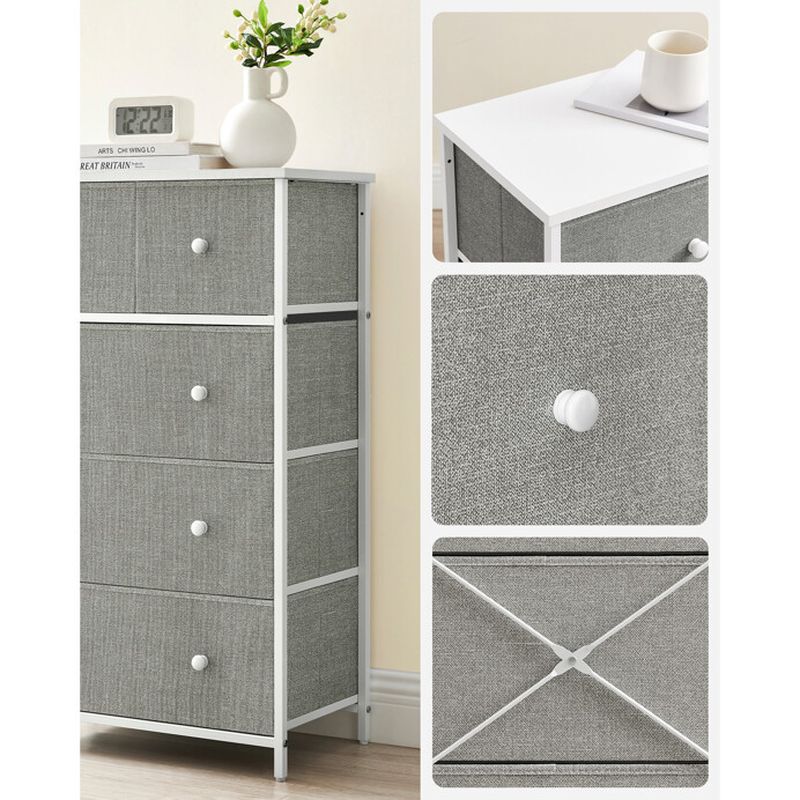 Komoda, 56cm, kov, sivá, AUK-E1051 GREY