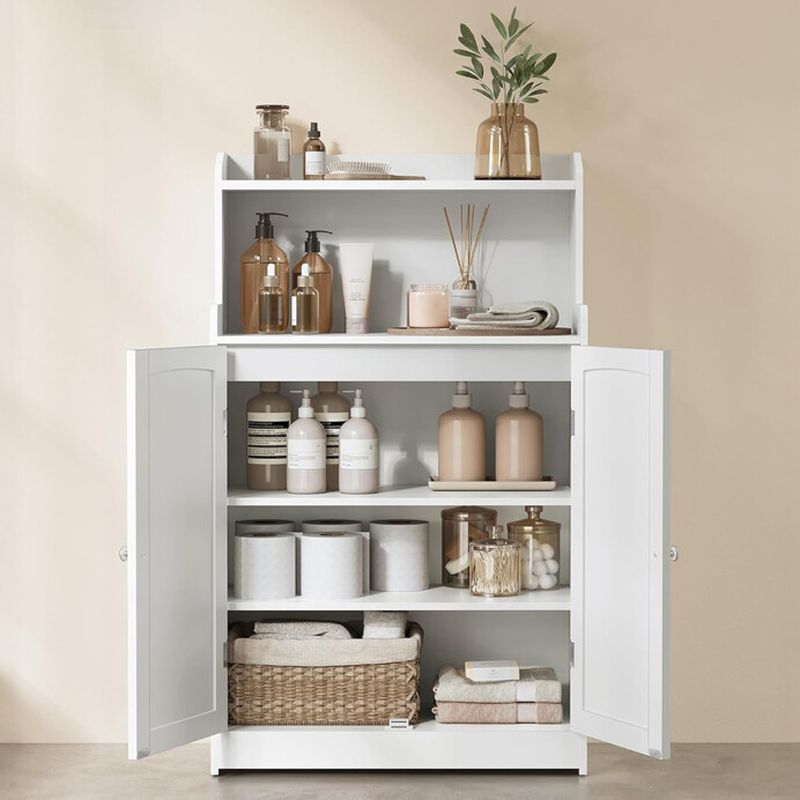 Kúpeľňová skrinka, 60cm, MDF biela, AUK-E1177 WT