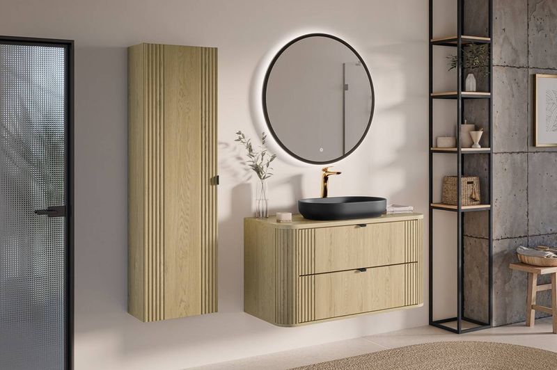 Vysoká skrinka, 40cm, dub cremona, OVALIA CREMONA 80-40-1D