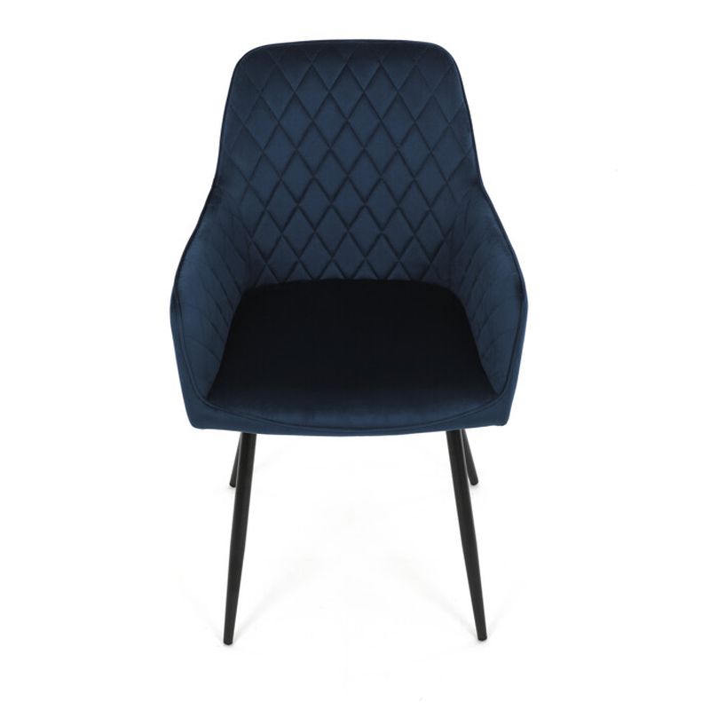 Jedálenská stolička, modrá, zamatová, látka, DCH-215 BLUE4