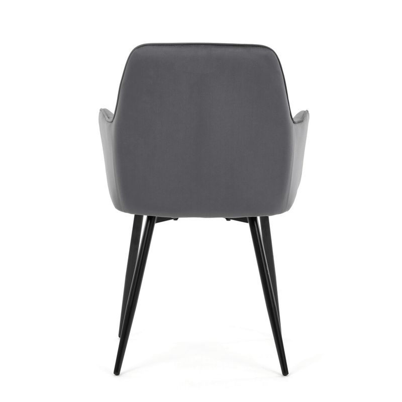 Jedálenská stolička, sivá, zamatová, látka, DCH-215 GREY4