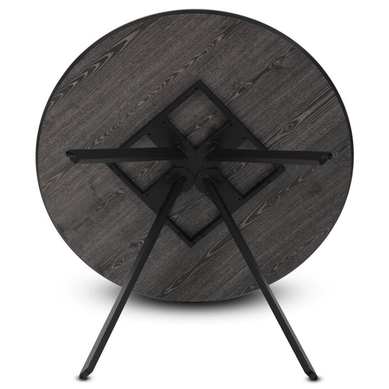 Jedálenský stôl, okrúhly, 100cm, lamino, kov, sivý dub, HT-R5010 GREY