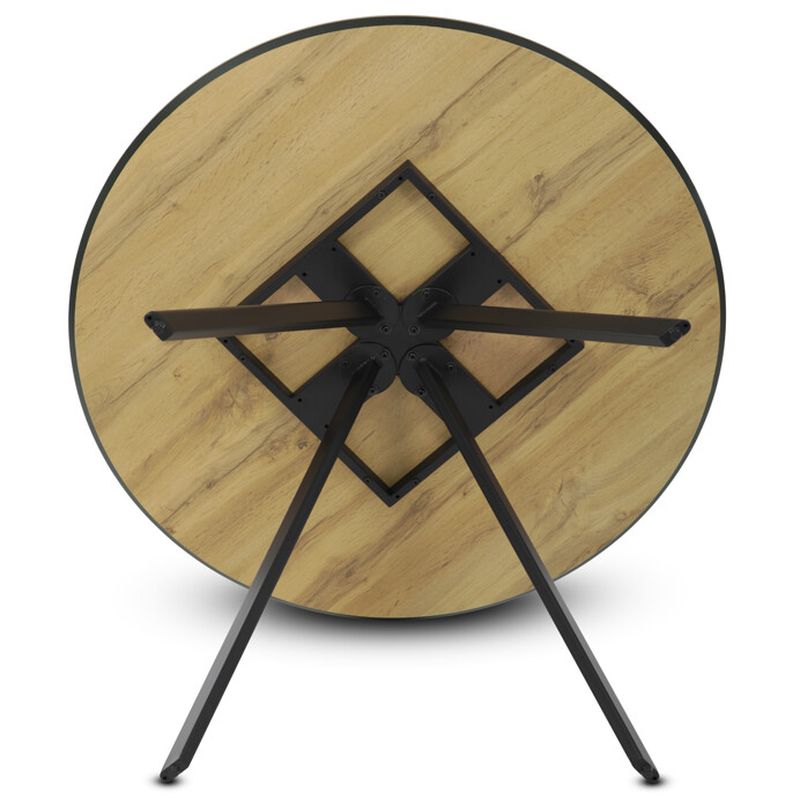 Jedálenský stôl, okrúhly, 100cm, lamino, kov, dub, HT-R5010 OAK