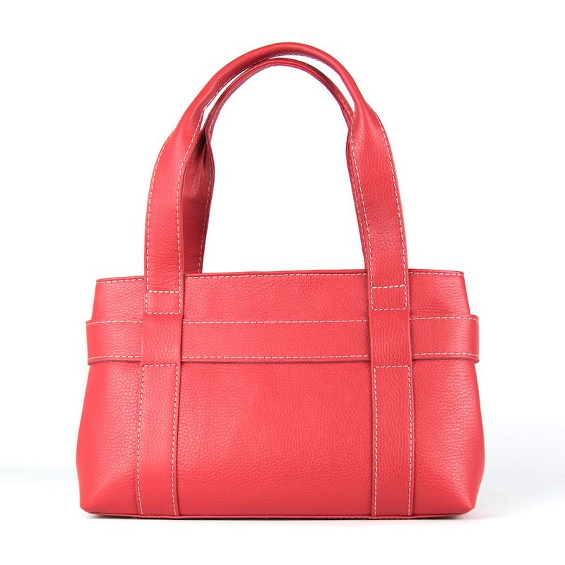 Dámska kožená kabelka v červenej farbe