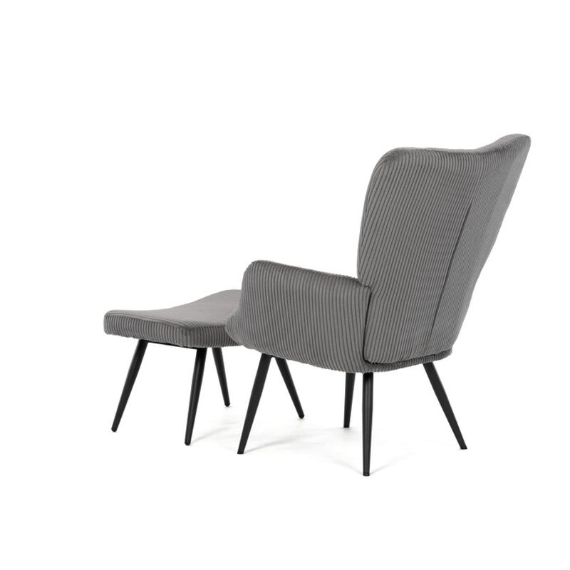 Relaxačné kreslo, sivá, menšestrová, látka, AK-L7285 GREY6