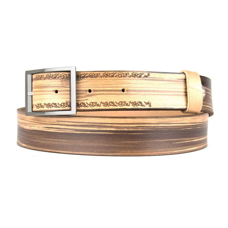 Maľovaný a gravírovaný kožený opasok - Ornament, 137cm, Limitovaná edícia 01