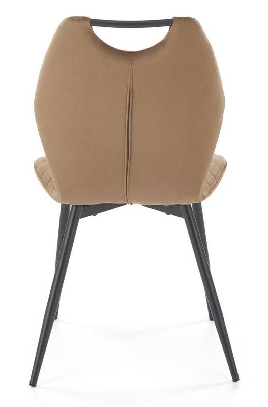 Jedálenská stolička, béžová látka, nohy kov čierny, K-569