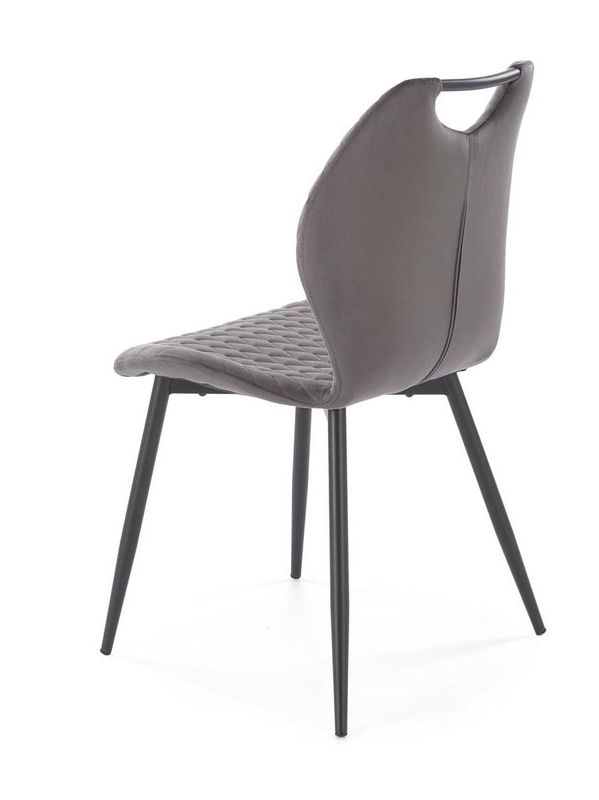 Jedálenská stolička, sivá látka, nohy kov čierny, K-569