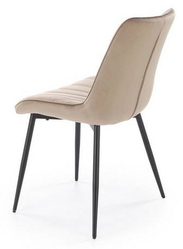 Jedálenská stolička, béžová látka, nohy kov čierny, K-589