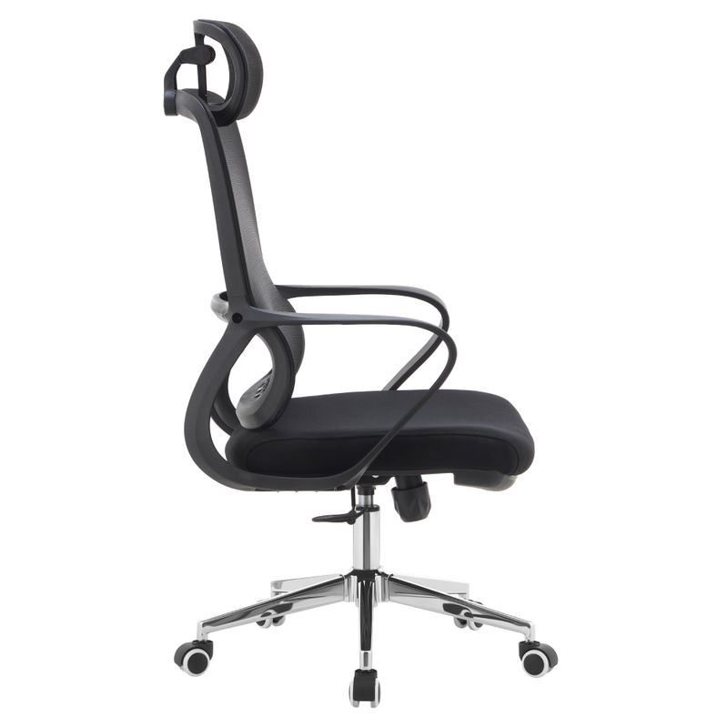 Kancelárske kreslo, čierna sieťovina a látka, FOSTER TYP 1