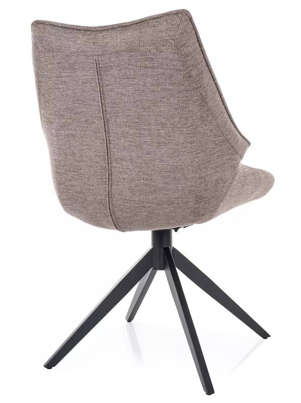 Jedálenská stolička, béžová látka, nohy kov čierny, CODA BREGO