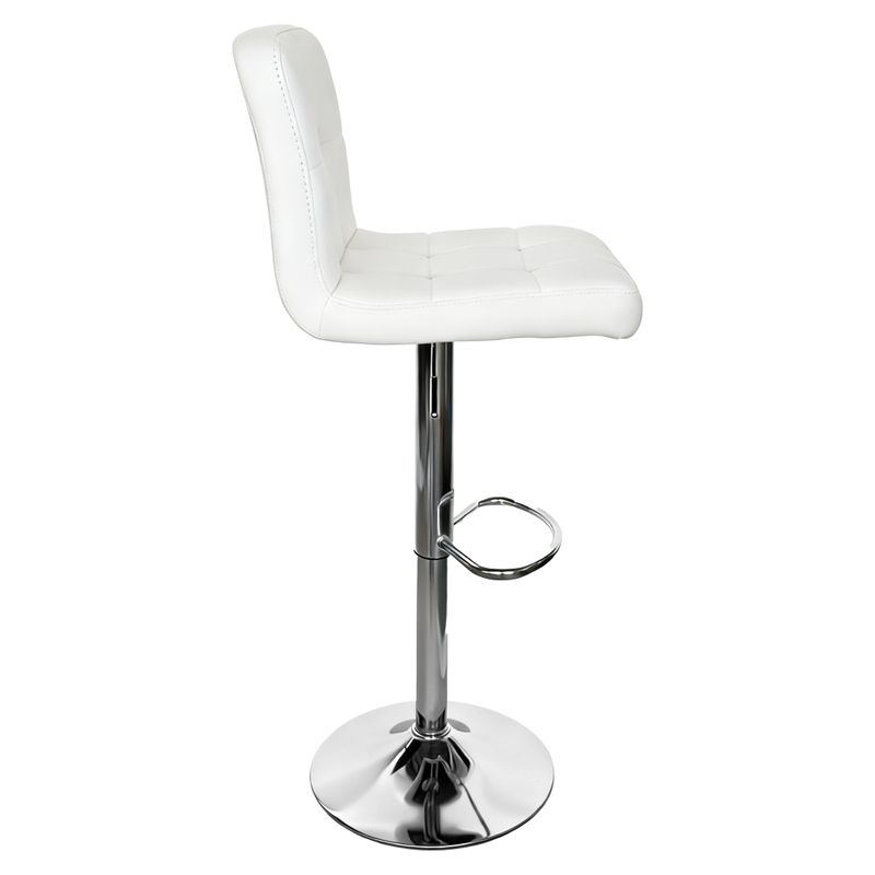 Barová stolička, biela ekokoža, noha chróm, KANDY 2 NEW