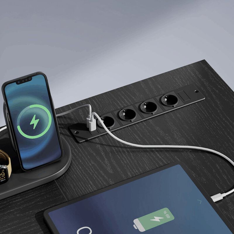 Pc stôl, 150x120cm, MDF čierna, APC-E1395 BK