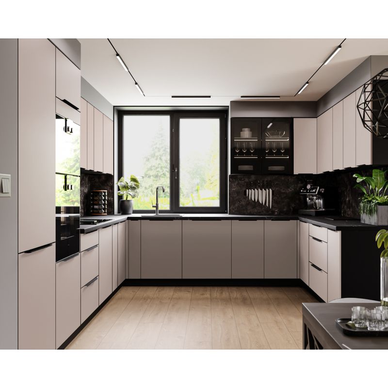 Skrinka na rúru, 60cm, cashmere, čierna, ARAKA 60 DP-210 2F