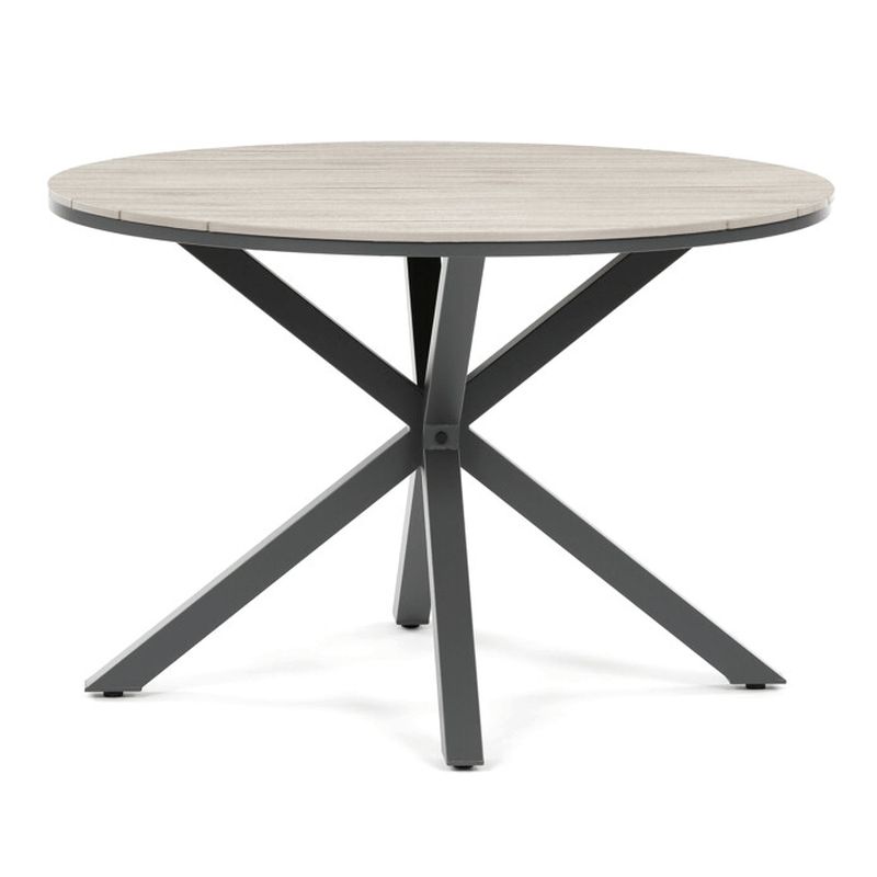 Záhradný stôl 110x110cm, hliník, polywood, sivá, AZT-S1430 GREY