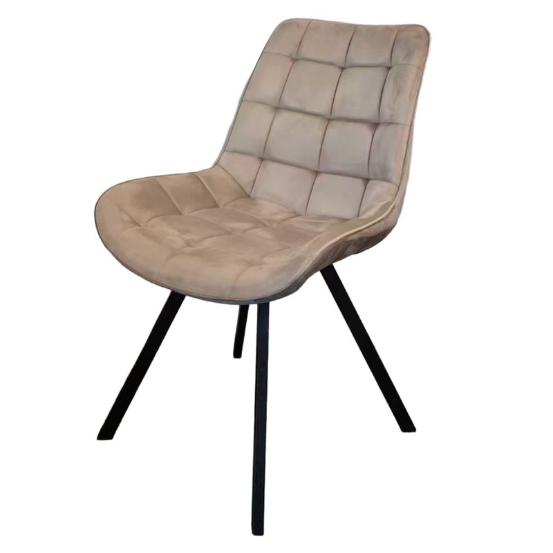 Jedálenská stolička, sivohnedá Taupe Velvet látka, nohy kov čierny, SAMIRA