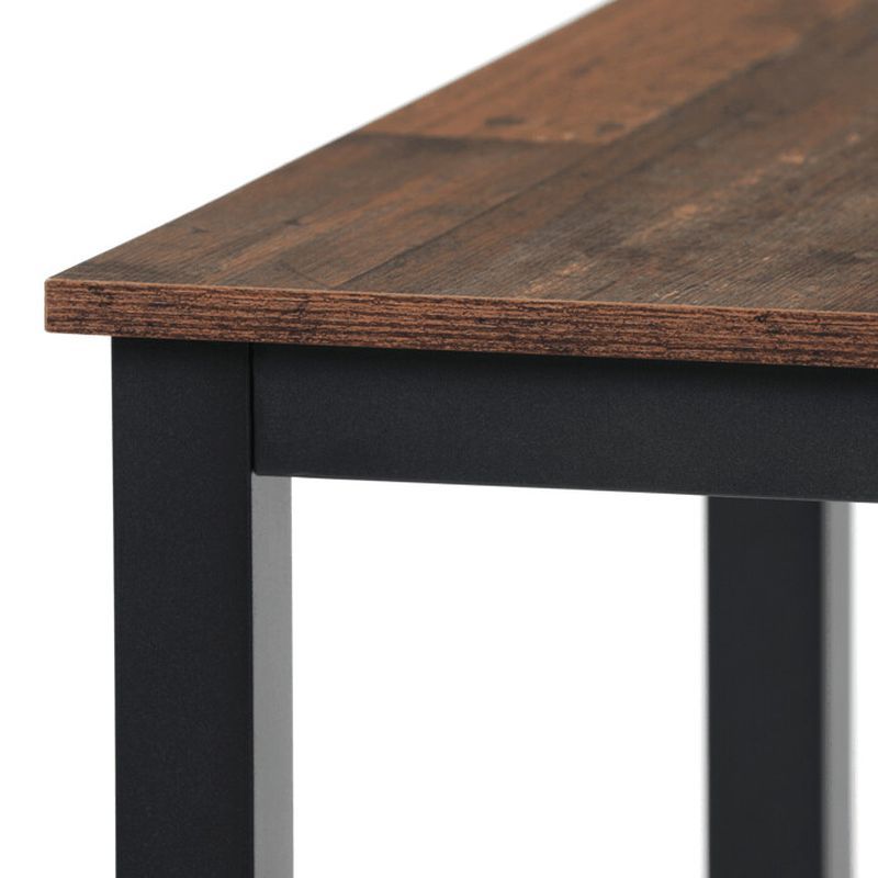 Jedálenský set 1+4, 110x70cm, MDF, staré drevo, látka hnedá, AUTRON