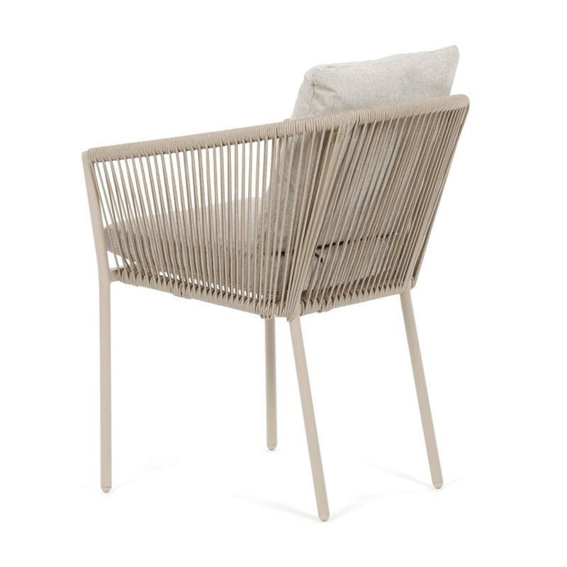 Záhradná stolička, hliník, látka béžová, AZC-C1179 CRM