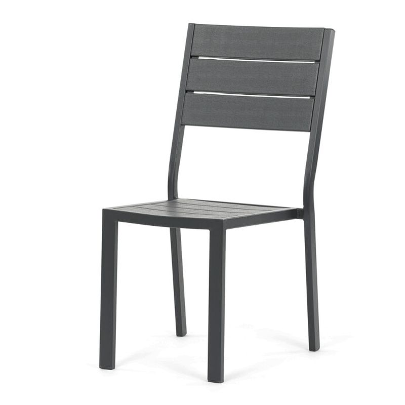 Záhradná zostava, polywood, kov, sivá, AZS-B1656 GREY