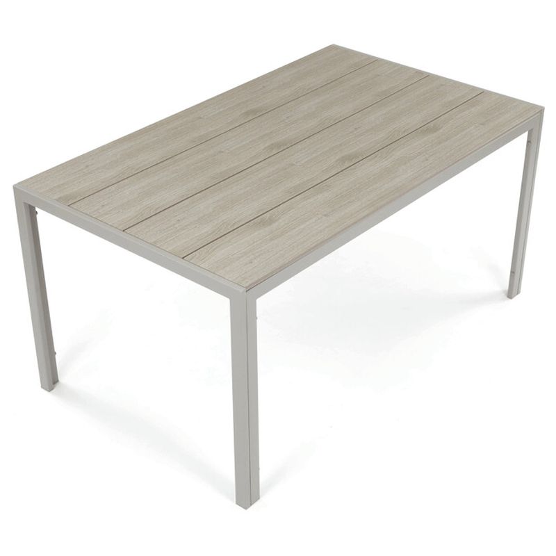 Záhradný stôl 150x89cm, kov, polywood, béžový, AZT-S1215 CRM