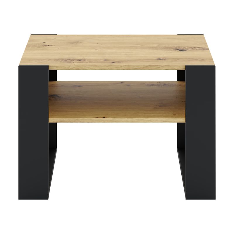 Konferenčný stolík, 68x67, dub artisan, čierny, CARA 2
