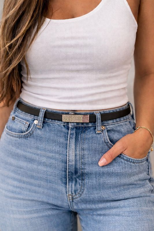 Dámsky kožený opasok SWAROVSKI PINK, šírka 2cm, Vyrobené na Slovensku - Koňaková