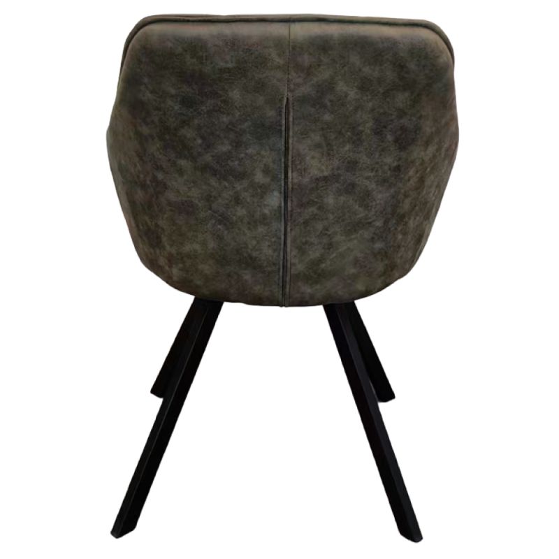 Otočné jedálenské kreslo, zelená látka, kov čierny, SAMANTA