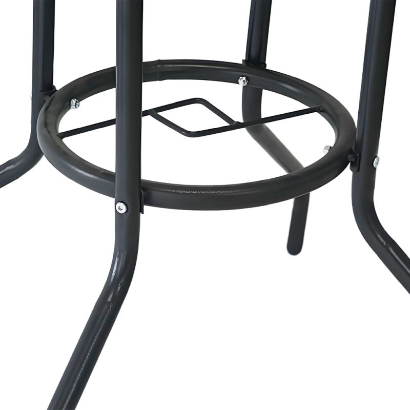 Jedálenský stôl, okrúhly 80cm, sklo, čierny, BORGEN NEW TYP 2