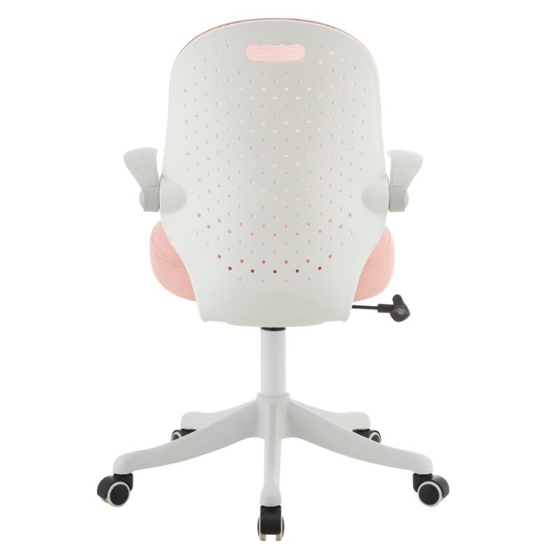 Otočná stolička, ružová sieťovina, biely plast, TARIA