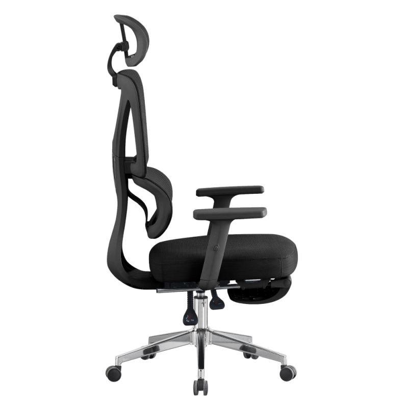 Kancelárske kreslo, čierna sieťovina, chróm, DEMOS