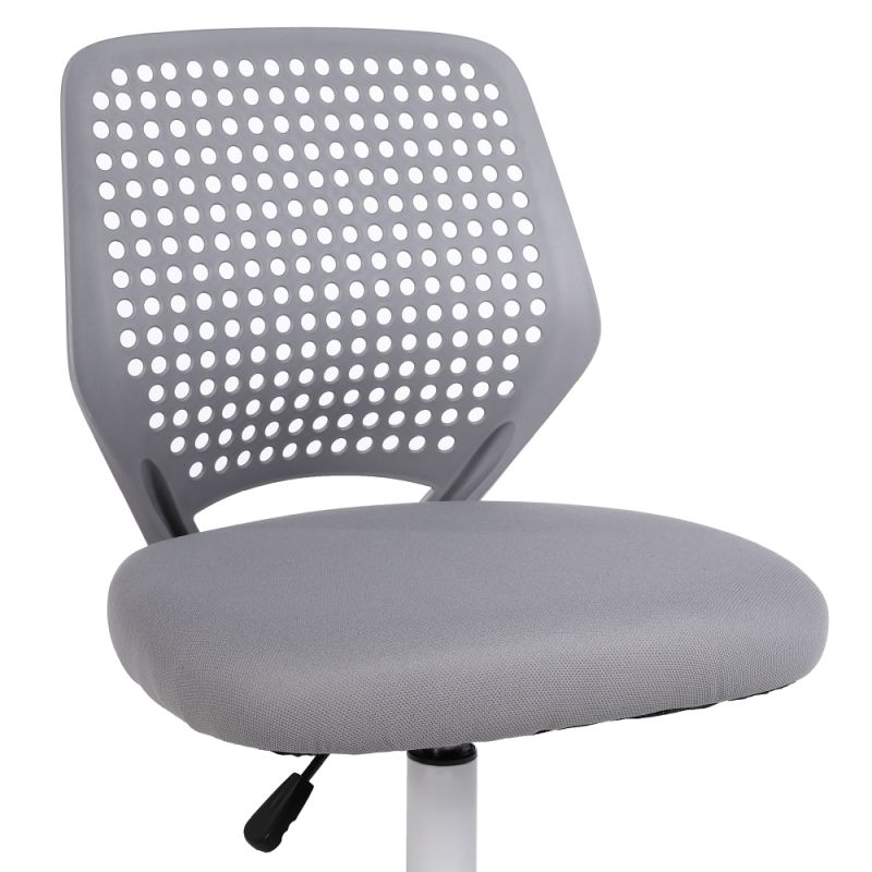 Otočná stolička, sivá sieťovina, plast, biela, SATOZ