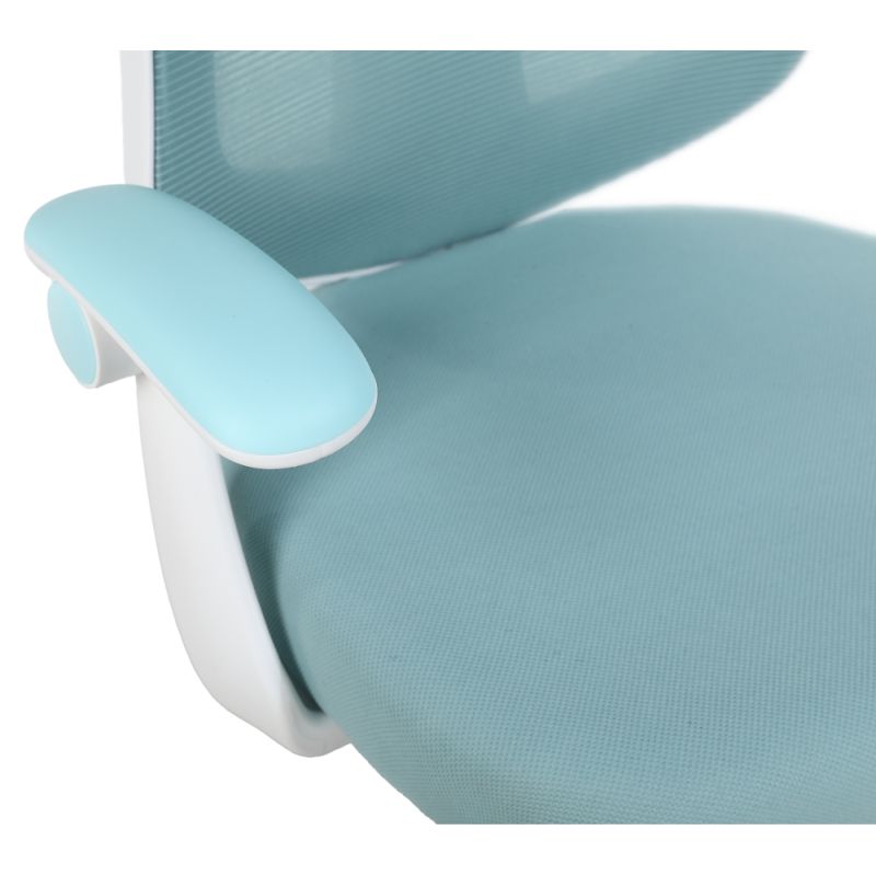 Kancelárske kreslo, modrá látka, biela, SOLARI