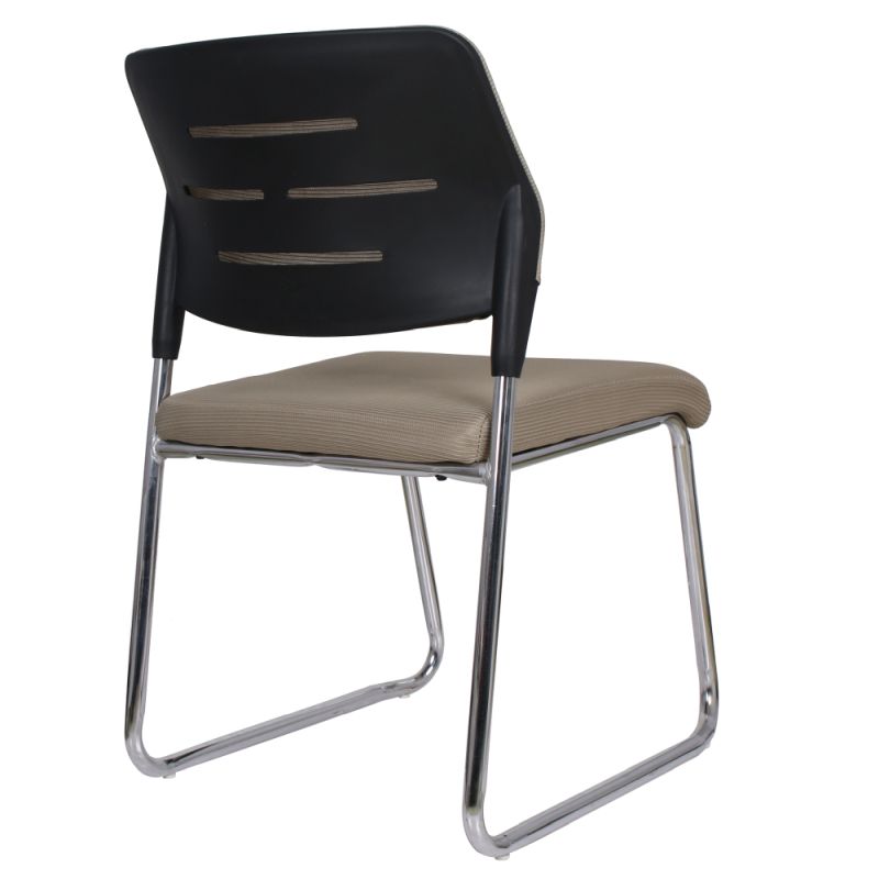 Zasadacia stolička, svetlohnedá sieťovina, kov chróm, KLEDI