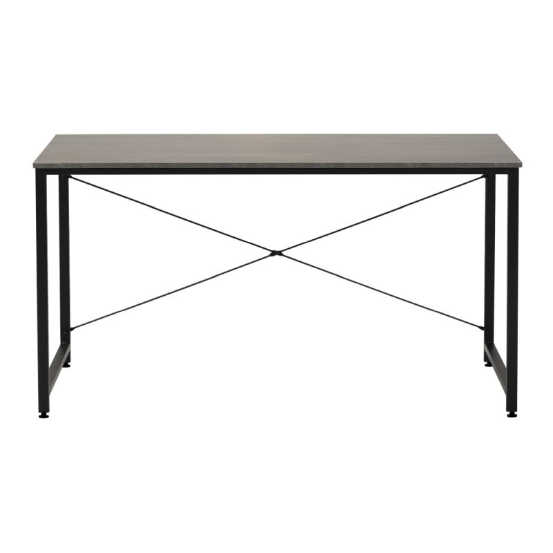 Písací stôl, 150x60cm, betón, čierny, MELLORA