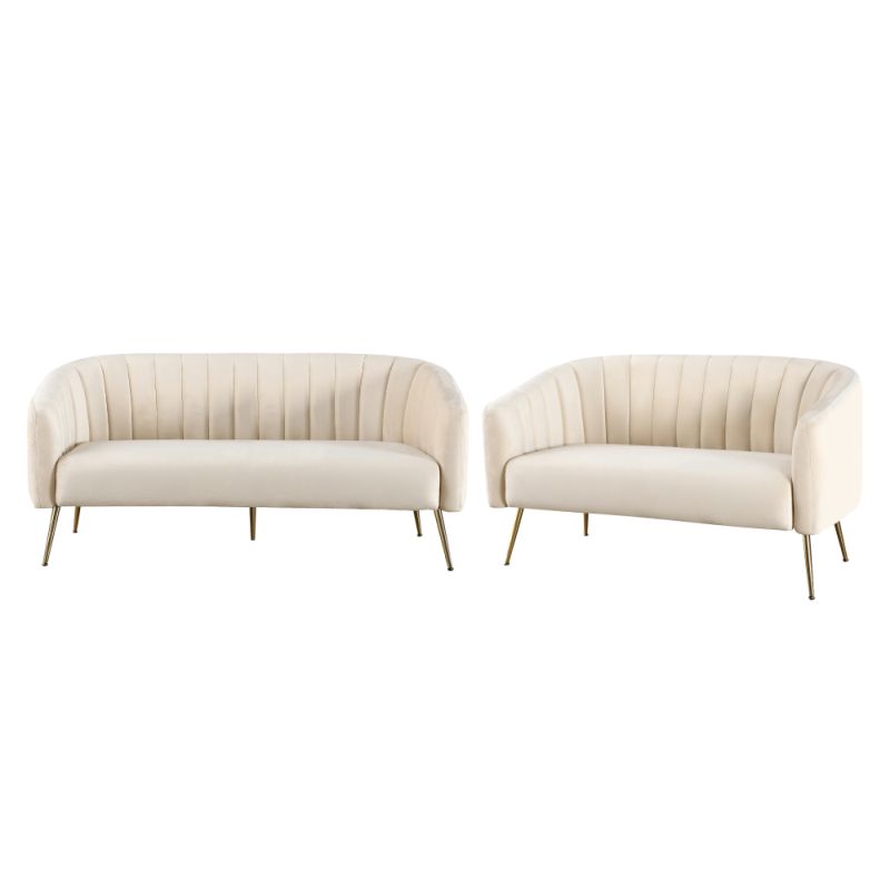 Dizajnový 3-sed, béžová Velvet látka, kov gold chróm zlatý, BAGY