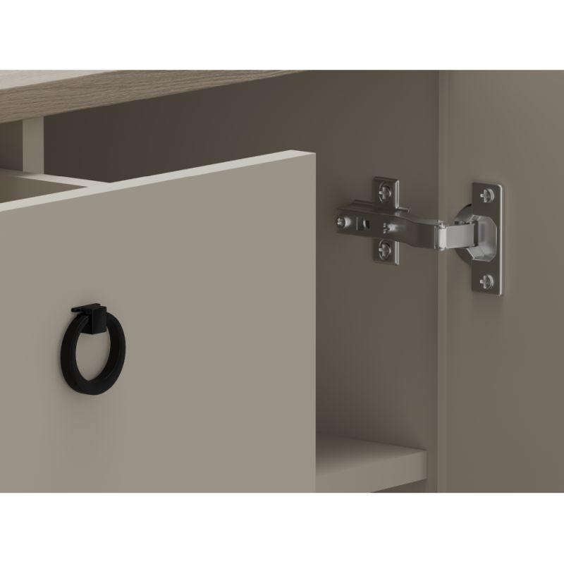 Komoda, 70cm, sivohnedá Taupe, dub silverjack, kombinovaná, DOMCA 2D1S
