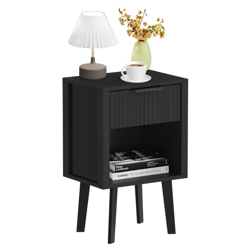 Nočný stolík, 39cm, čierny, TOBI