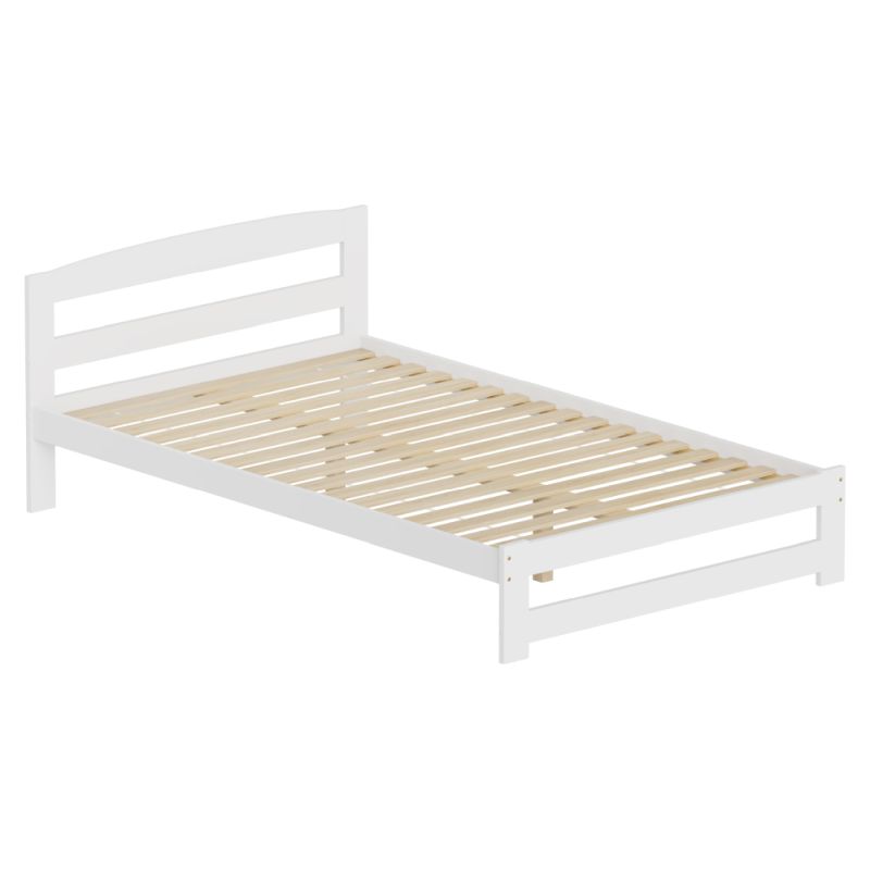 Posteľ, 120x200, s roštom, biela, AZRA