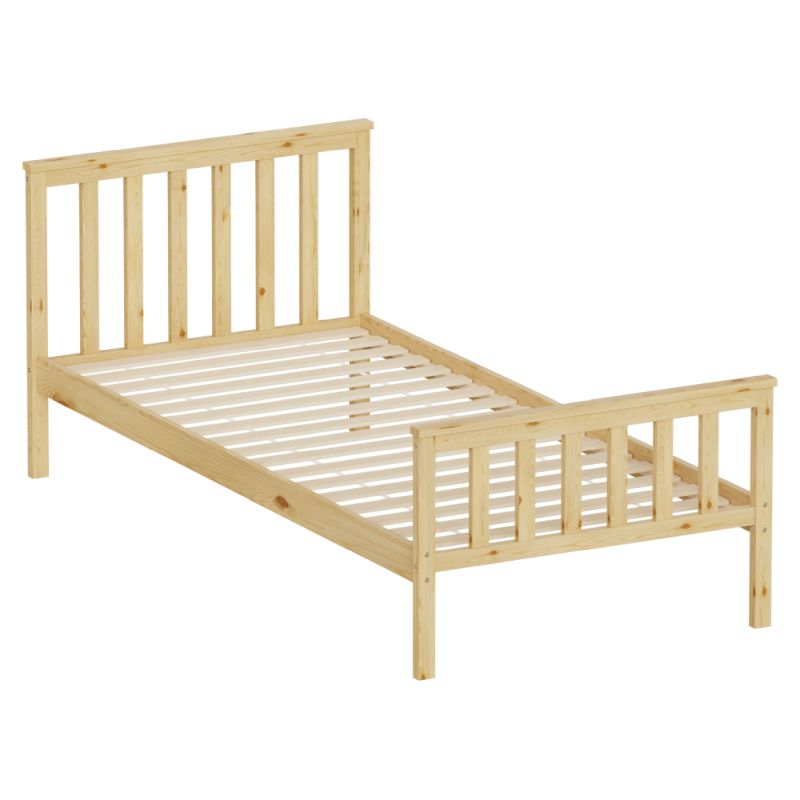 Posteľ, 90x200, s roštom, prírodná, ANATRA