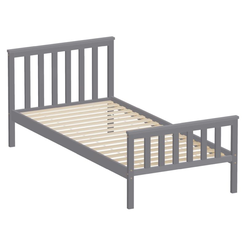 Posteľ, 90x200, s roštom, sivá, ANATRA