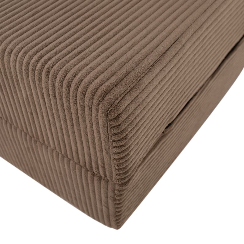 Skladací matrac, kreslo, 2v1, svetlohnedá látka, MALEN