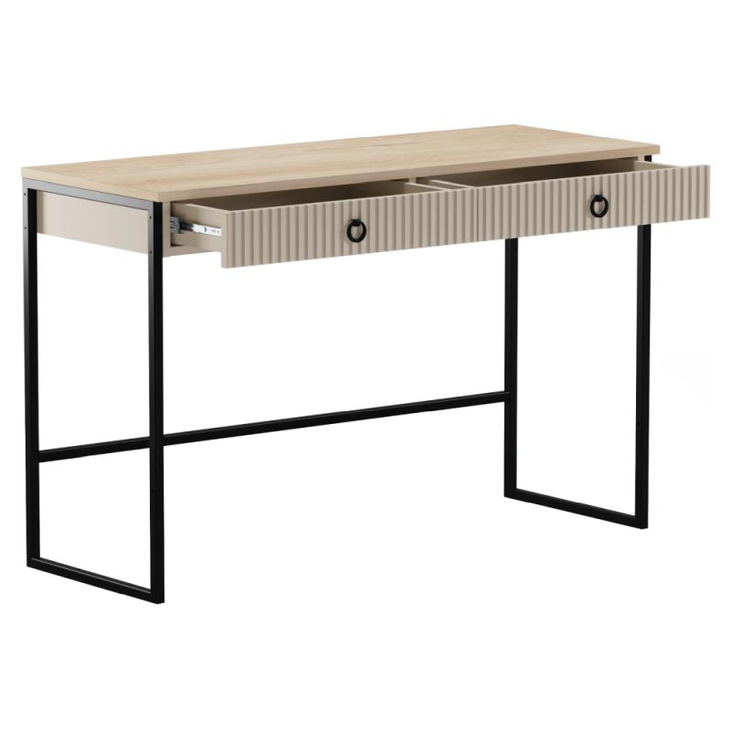 Toaletný stolík, 118cm, sivohnedý Taupe, dub silverjack, DOMCA 2S