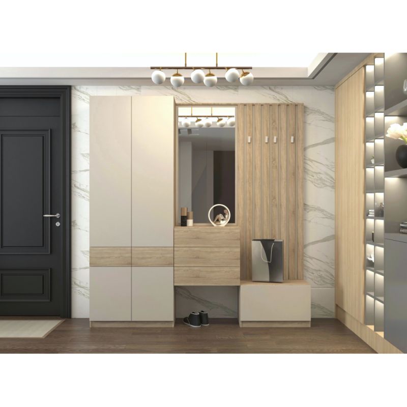 Vešiak, 67cm, dub sonoma, kašmír, VERTIO WIE67