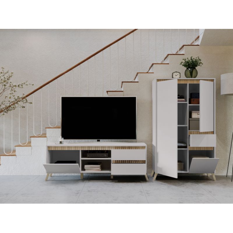 Vitrína, 61cm, kašmír, dub sonoma, LONGY REG1W